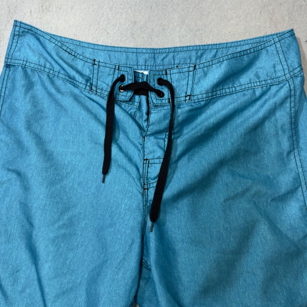Burnside Board Shorts Mens 34 Teal Blue‎ Excellent Bud Light Patch B9305